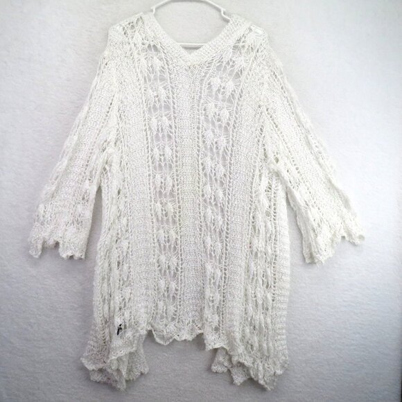 POL Sweater Womens Medium Open Knit Cardigan Lightweight Boho SMST323 - Picture 3 of 9